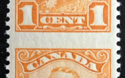 Canada #149e VFNH 1928 1c Perf by Imperf Pair, 250 made