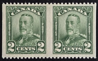 Canada #150d VFNH 1928 2c Perf by Imperf Pair, 250 made