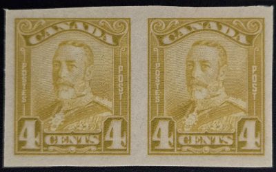 Canada #152a VF Unu 1929 4c Imperf Pr, 250 issued