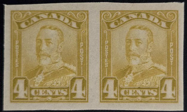 Canada #152a VF Unu 1929 4c Imperf Pr, 250 issued