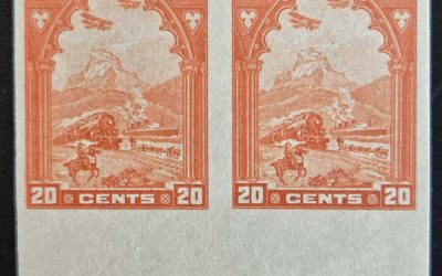 Canada #E3a VF Mint HR 1927 20c Imperf Pair, 250 made