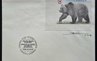 Canada #1684 18 Oct 1999 $8 Bear designer-signed Show Cover