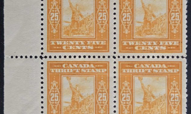Canada #FWS1 VFNH 1918 25c Block (4)