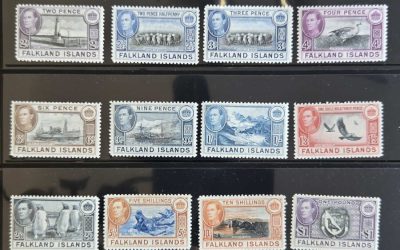 Falkland Islands #84-96, 101-2 Mint 1938/1949 Geo VI Set (18)