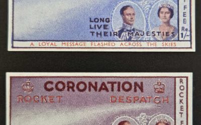India 1937 Coronation NH Rocket Mail back signed Smith duo