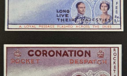 India 1937 Coronation NH Rocket Mail back signed Smith duo