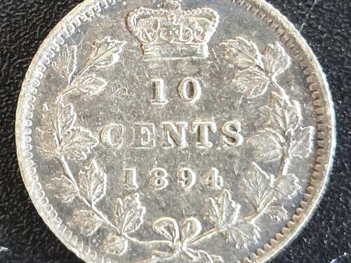 Dominion of Canada VF+ 1894 Obv 5 Silver 10 Cents