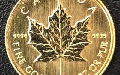 Canada BU 1997 .9999 fine 1/20oz Gold $1 Maple Leaf