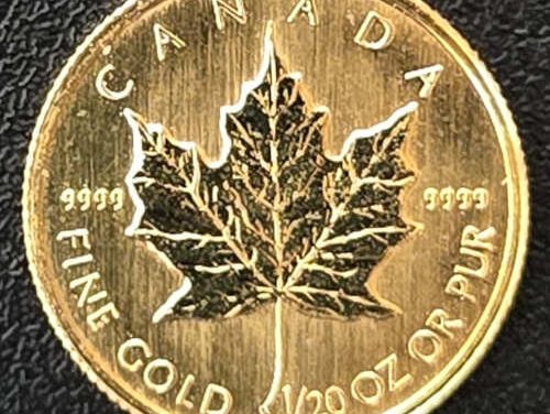 Canada BU 1997 .9999 fine 1/20oz Gold $1 Maple Leaf