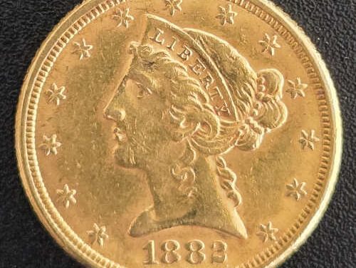 U.S.A./Colonial Canada XF 1882 $5 Gold Half Eagle .24187oz AGW