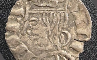 Castile & Leon 1333-1350 .67gm 18mm Alfonso XI Silver Dinero