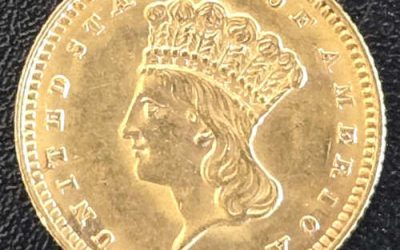 U.S.A. BU 1862 Princess Gold $1 US$550+.04837oz AGW