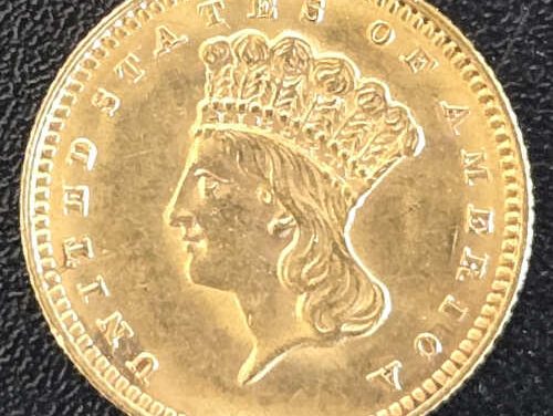U.S.A. BU 1862 Princess Gold $1 US$550+.04837oz AGW