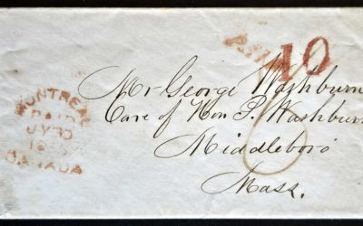 Canada East 30 Jy 1855 Pd 10 Montreal Tombstone Cross Border Cvr