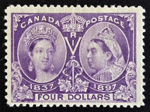 Canada #64 Fine+ Mint 1897 $4 Jubilee, gum thin $1200