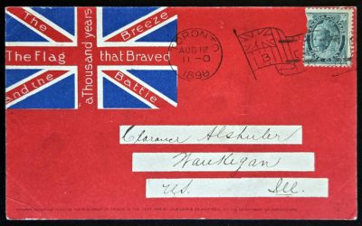 Canada #67 12 Aug 1898 1c Toronto Flag Used Patriotic Postcard
