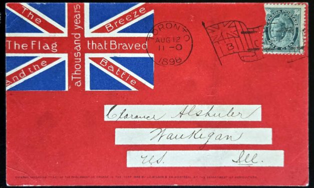 Canada #67 12 Aug 1898 1c Toronto Flag Used Patriotic Postcard