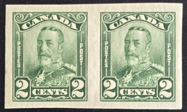 Canada #150b VF Unu 1928 2c Imperf Pair, 250 made