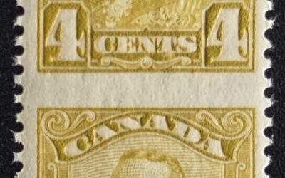Canada #152c NH 1929 4c Perf by Imperf Pair, 250 made