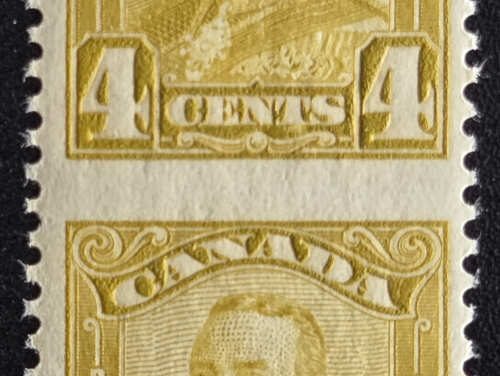 Canada #152c NH 1929 4c Perf by Imperf Pair, 250 made