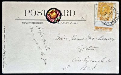 Canada #105LW 22 Dec 1925 1c Lathework Used Christmas Postcard