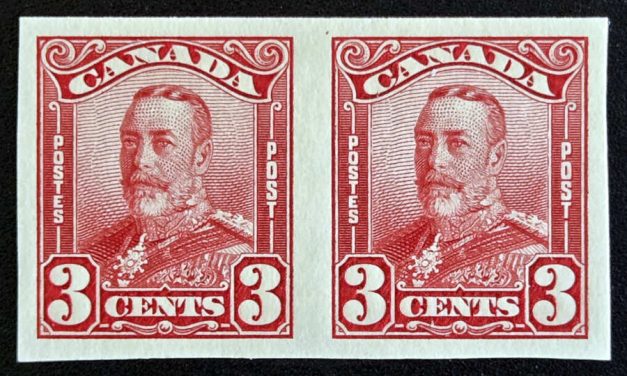 Canada #151 VF Mint LH 1928 3c George V Imperf Pr, 250 made