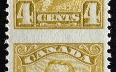 Canada #152c Never Hinged 1929 4c George V Perf by Imperf Pair
