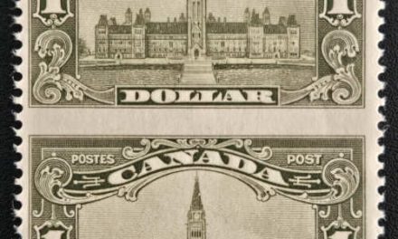 Canada #159c Mint LH/NH 1929 $1 Parliament Perf by Imperf Pr.