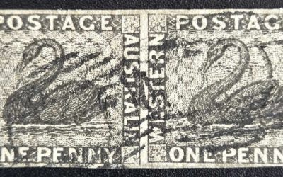 Western Australia #1 Fine Used 1854/1857 1d Black Swan Pr