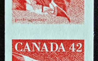Canada #1394a VFNH 1991 42c Flag Imperf Pair