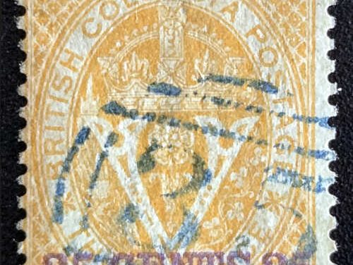 British Columbia #11 Fine Blue Victoria 35 Used 1867/71 25c