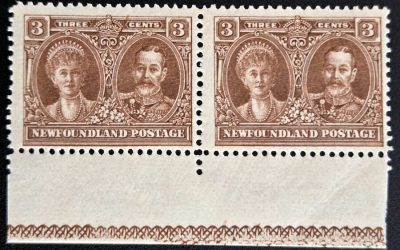 Newfoundland #147LW Fine Never Hinged 1928 3c Lathework Pr