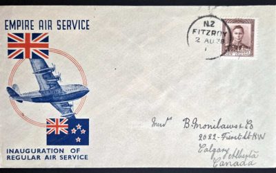 N.Z. 2 Aug 1938 1.5d cacheted Empire Air FFC to Calgary