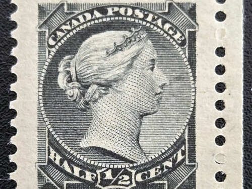 Canada #34 XFNH right margin 1870 1/2c Small Queen