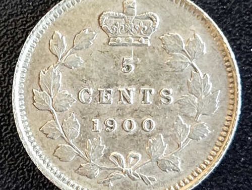 Canada XF 1900 Round 0 QV Silver 5 Cents