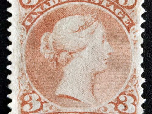 Canada #25 Fine Unu 1868 3c Large Queen