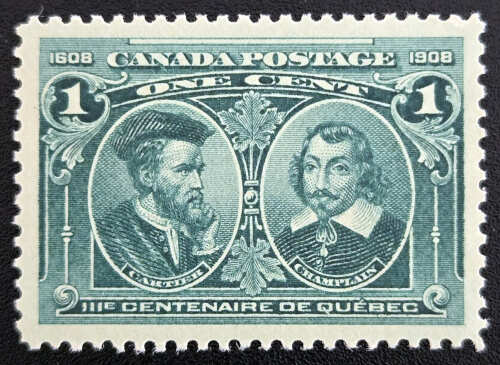 Canada #97 VFNH 1908 1c Quebec selected for centering
