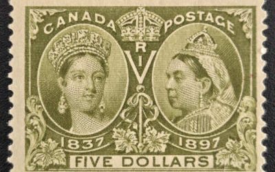 Canada #65 Fine Unu 1897 $5 Jubilee