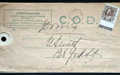 Canada #108LW 19 May 1923 3c Lathework C.O.D. Cover ex Steinhart