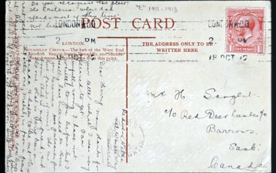 Barrows, Keewatin RF E incoming 18 Oct 1912 1d Piccadilly Postcard
