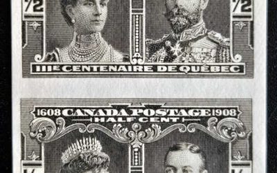 Canada #96ii VF Unu 1908 1/2c Quebec Imperf Pair, 110 made