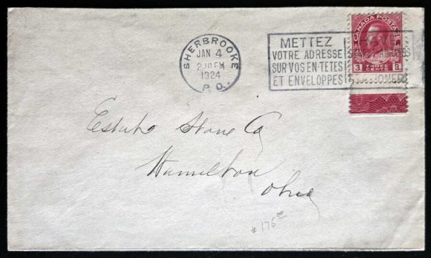 Canada #109LW 4 Jan 1924 3c Lathework Qc/Ohio Cover, ex Steinhart