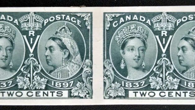 Canada #52P VF 1897 2c Jubilee Plate Proof Pair, 1850 made