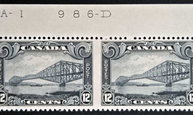 Canada #156 Fine+ stamps NH Plate 1 1929 12c Perf by Imperf Pair