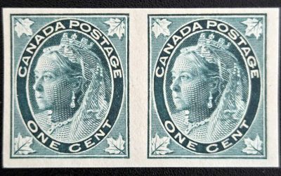 Canada #67a VF Mint LH 1897 1c QV ML Imperf Pair, 200 made