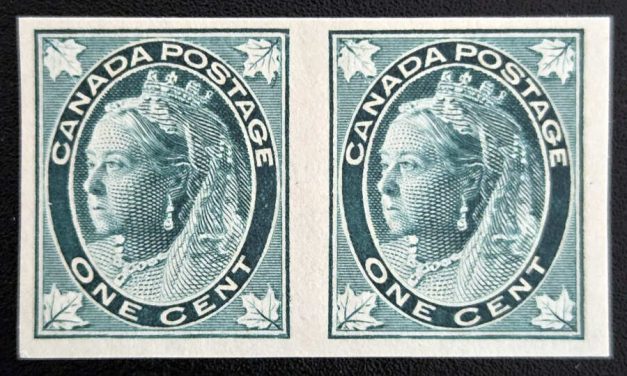 Canada #67a VF Mint LH 1897 1c QV ML Imperf Pair, 200 made