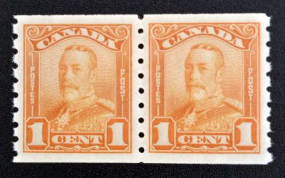 Canada #160 VFNH 1929 1c George V Coil Pair
