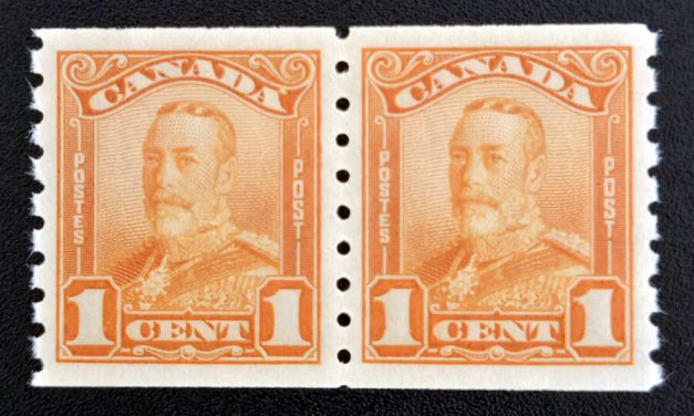 Canada #160 VFNH 1929 1c George V Coil Pair