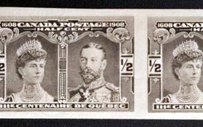 Canada #96a VFNH left sht margin 1908 1/2c Imperf Pair