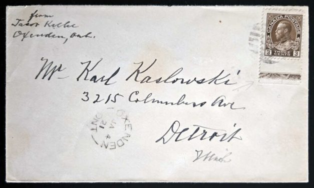 Canada #108LW 4 Jan 1921 3c Admiral Lathework Cover, ex Hennok